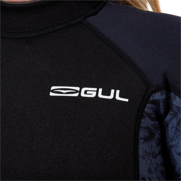 2026 Gul Womens Response Natur 3/2mm Back Zip Wetsuit RE1319-BKSP - Black / Splaterpalm